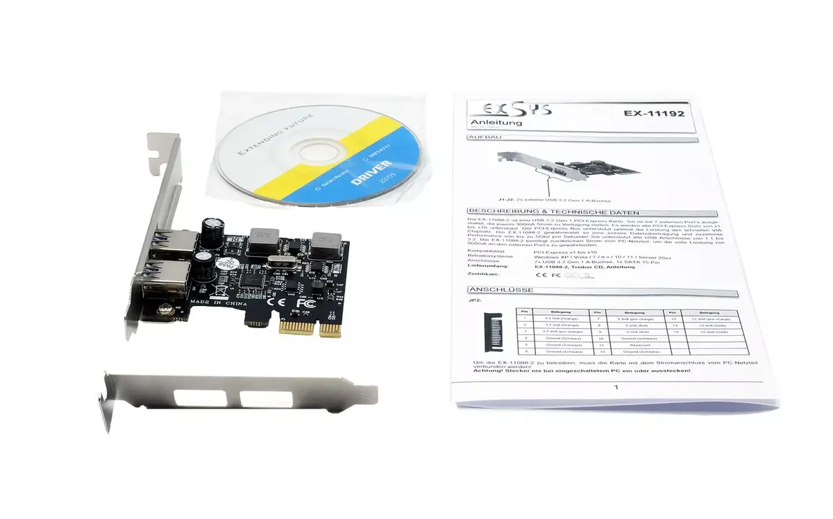 EXSYS 2-Port USB 3.2 Gen 1 PCIe Card Photo 4
