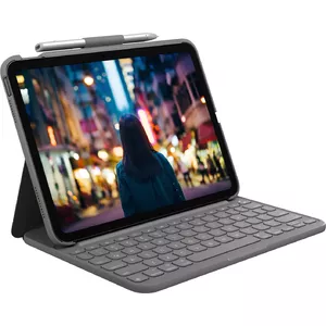 Logitech Slim Folio Серый Bluetooth QWERTY Датский, Финский, Норвежский, Шведский