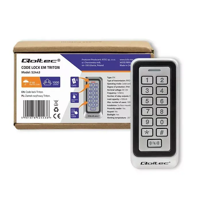 QOLTEC TRITON Code Lock with RFID Photo 4