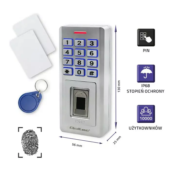 Code Lock QOLTEC 52447 — Fingerprint & RFID Photo 2