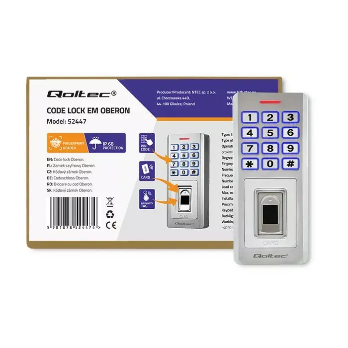 Code Lock QOLTEC 52447 — Fingerprint & RFID Photo 4