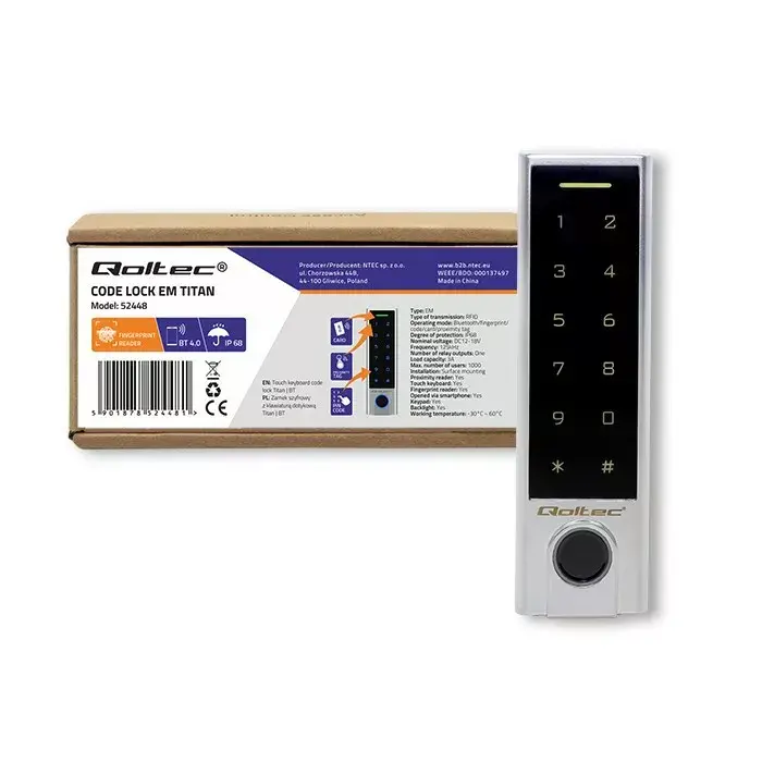 Code lock QOLTEC 52448 with fingerprint and RFID Photo 4