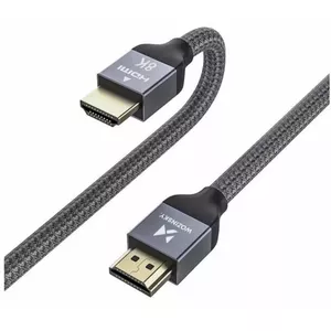 HDMI 2.1 kabelis Wozinsky WHDMI-20 — 2 m, 48 Gbps, 8K@60Hz / 4K@120Hz / 2K@144Hz, sudraba