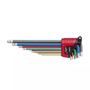 L-shaped hex key set Wiha 43849 Metric 9 pcs long arm sizes 9.1-11.3 cm
