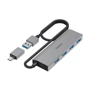 Hama 00200138 interface hub USB 3.2 Gen 1 (3.1 Gen 1) Type-A + Type-C 5000 Mbit/s Anthracite, Grey