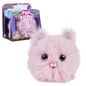 Interactive Toy Pet Spin Master Purr ’n Fluff — Surprise Reveal, 100+ Sounds & Reactions, Pink, AA battery