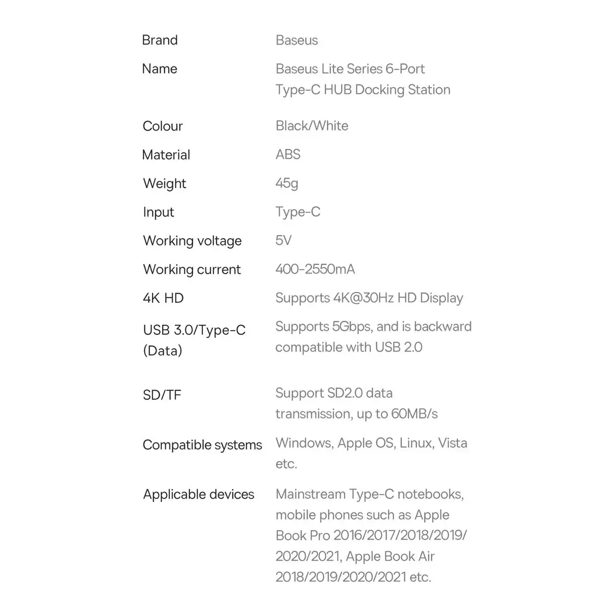 USB Type-C хаб Baseus WKQX050001 Photo 20
