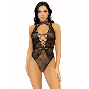 Lingerie Set Bodysuit Black Leg Avenue 89307_00122 One Size
