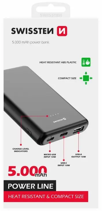 Portatīvais akumulators Swissten MINISW5K 5000 mAh
