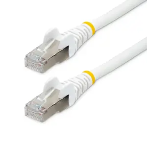 StarTech 5m CAT6a Ethernet Cable White LSZH 10GbE 500MHz 100W PoE++ Snagless RJ-45 S-STP Network Patch Cord