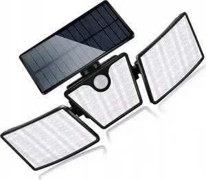Wall Light LTC Solar Lamp 74 x LED SMD, 20 W, motion and dusk sensor, adjustable beam angle, 2400 mAh battery