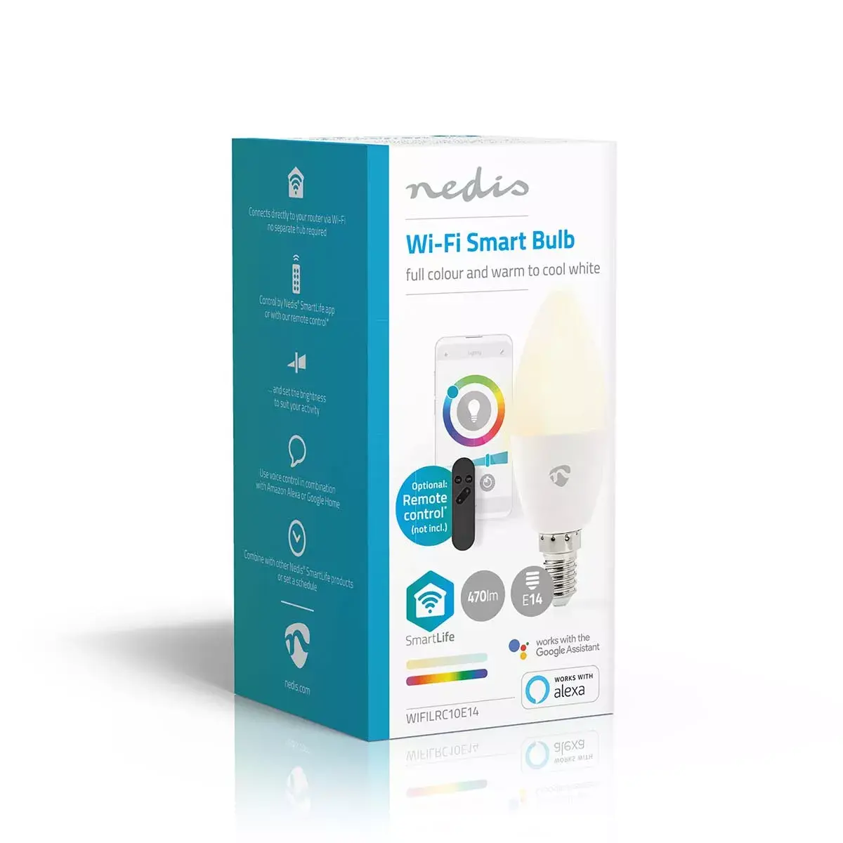 Nedis WIFILRC10E14 LED bulb E27 4.9W RGB+White Photo 5