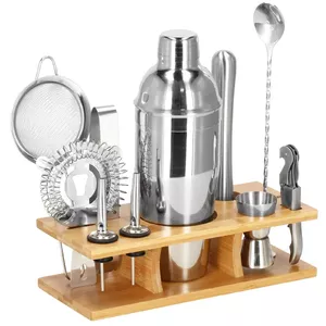 Bartender set Springos KI0010 — 11-piece silver cocktail tool kit