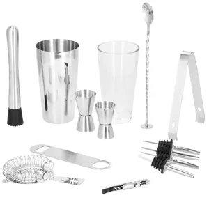 Cocktail bartender set Springos — shaker and 14-piece bar tool kit