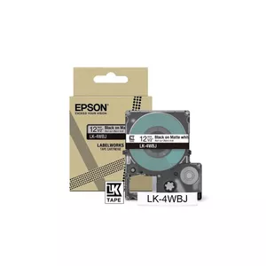Лента для этикеток Epson LK-4WBJ Черная Белая Термопечать 1.2 см