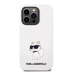 Чехол Karl Lagerfeld для iPhone 14 Pro 6.1" силиконовый белый Choupette KLHCP14LSNCHBCH