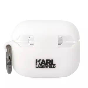 Silikona vāciņš AirPods Pro Karl Lagerfeld KLAPRUNCHH — balts 3D Choupette Head