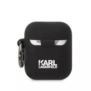 Karl Lagerfeld 3D logo NFT Karl Head silikona futrālis priekš Airpods 1|2 melns