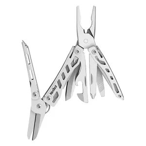 Multirīks Nextool NE20178 10‑1 sudrabots — saliekamais nazis-multirīks, 10 instrumenti, salikts 6,8 cm, izplēsts 10 cm, 79 g