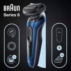 Электробритва Braun Series 6 61-B1500s Синяя Аккумуляторная Литий-Ионная