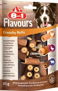 Dog treat 8in1 Crunchy Rolls — Duck, Chicken, Beef, 85 g