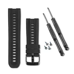 Ремешок для смарт‑часов Garmin, модель 010-11814-07, черный силикон, совместим с устройствами Garmin
