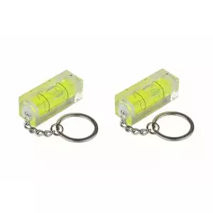Key ring/case Kabelmeister TOOL-003-2 — rectangular key ring set, silver/transparent/yellow, 2 pcs, 2×4×2 mm