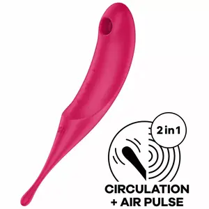 Intimate stimulator Satisfyer Twirling Pro — air pulse stimulator and vibrator, red