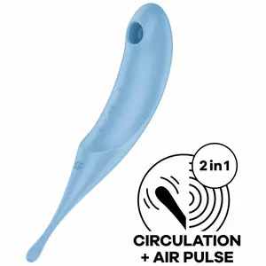 Satisfyer Twirling Pro — air pulse stimulator and vibrator, waterproof, rechargeable, blue