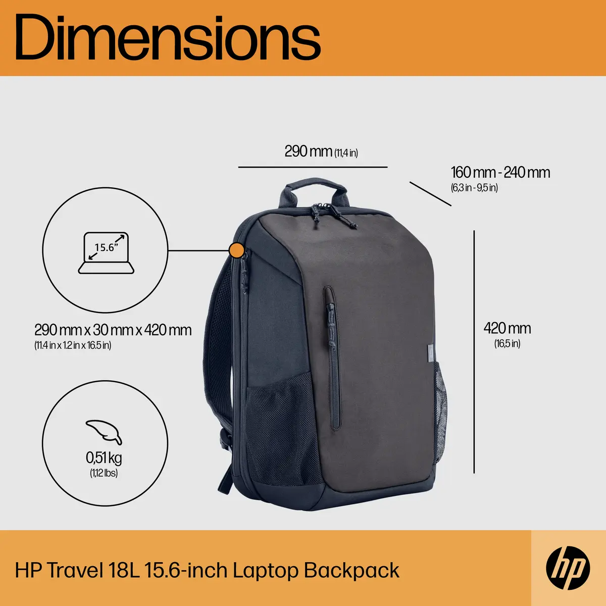 Klēpjdatora mugursoma HP Travel 18L 15.6 Photo 2