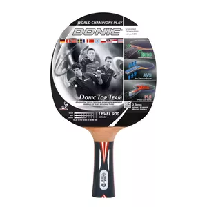 Table tennis racket Donic Top Team 900 — rubber and wood, Black/Red/White, 1 piece