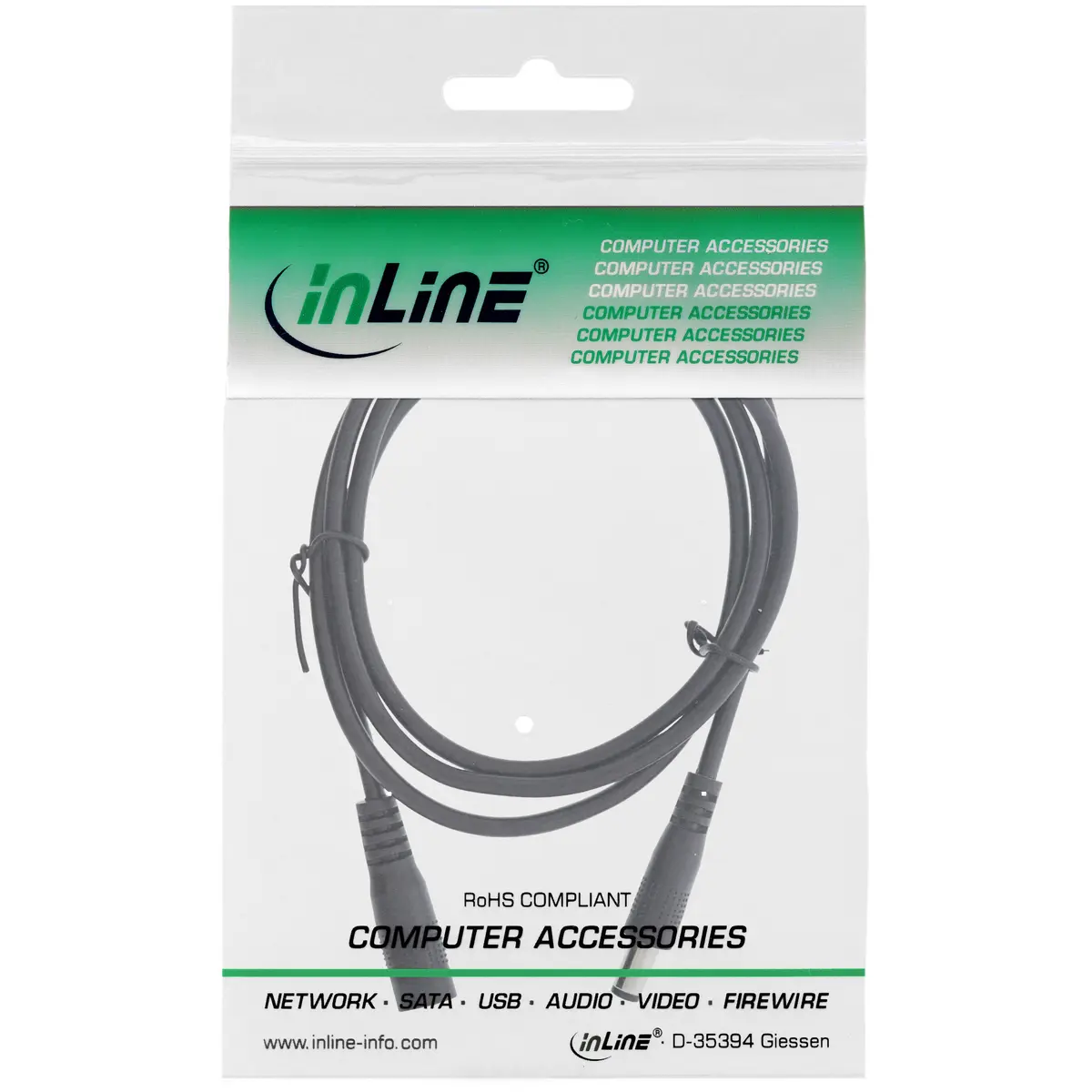 InLine DC pagarinātājs 5.5x2.1mm AWG 18 0.5m Photo 2