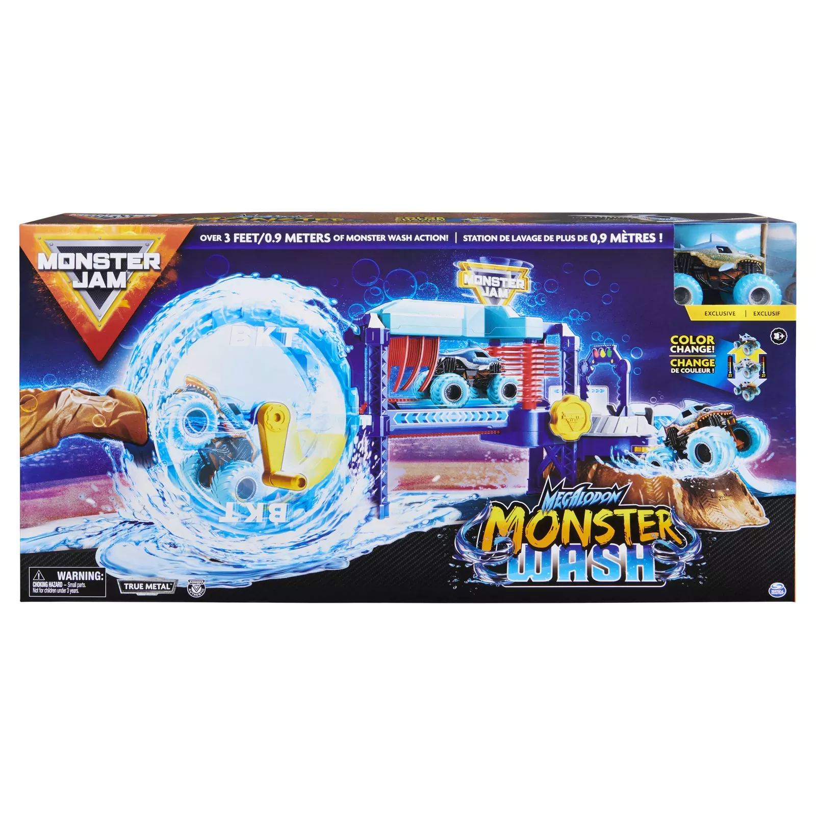 Monster Jam, Megalodon Monster Wash, Includes Color-Changing Megalodon  Monster Truck, Interactive Water Play Kids Toys for Aged 3 and Up