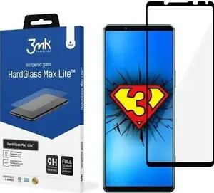 Закалённое защитное стекло 3MK HardGlass Max Lite для Sony Xperia 5 IV, чёрное