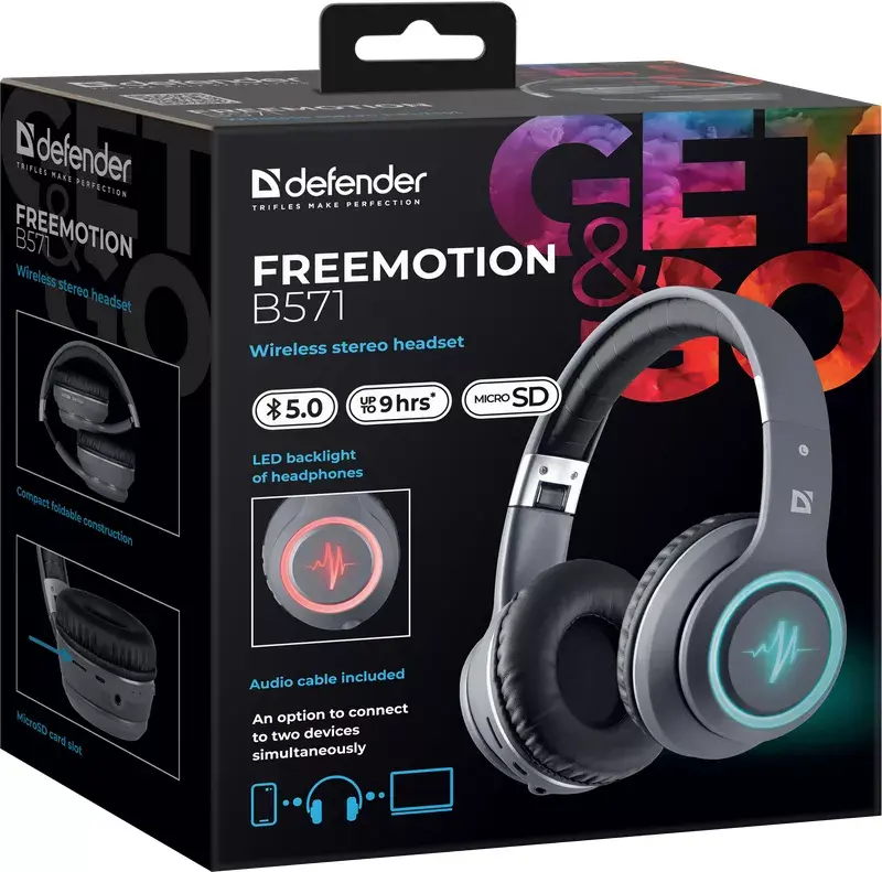 Austiņas Defender FREEMOTION B571 LED Photo 2