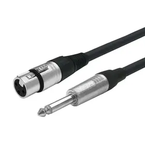 VivoLink PROAUDXLRFJACK3 Audio Cable 3 m XLR Female to 6.35mm Male Black Tinned Copper Nickel Plated