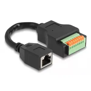 DeLOCK RJ45 кабель Cat.5e jack к терминальному блоку адаптер 15 см черный