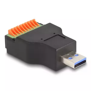 Адаптер DeLOCK USB 3.2 Gen 1 Type-A male к клеммной колодке с кнопкой