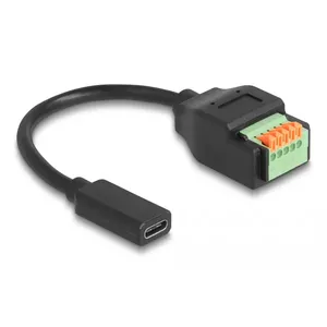 DeLOCK USB 2.0 Кабель USB Type-C female к терминальному блоку 15 см