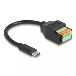 DeLOCK USB 2.0 Cable USB Type-C male to Terminal Block Adapter 15 cm