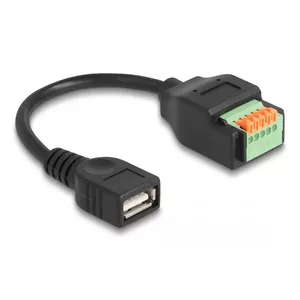 DeLOCK USB 2.0 Кабель Type-A female к адаптеру клеммной колодки 15 см