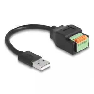 DeLOCK USB 2.0 Кабель Type-A мужской к адаптеру клеммной колодки 15 см