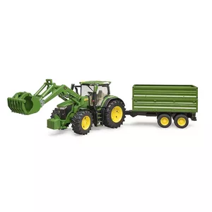 Tractor BRUDER John Deere 7R 350 with frontloader and trailer