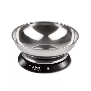 Electronic kitchen scale Girmi PS84 Black — stainless steel round, 5 kg capacity, 1 g accuracy