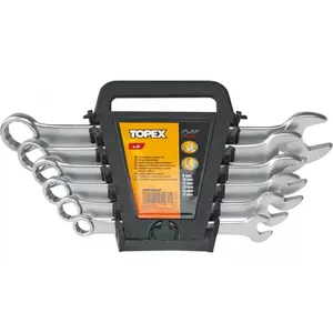 Open-end and ring wrench set Topex 35D757 12 pcs, sizes 6–22 mm