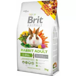 Dry Rabbit Food Brit Adult Complete 3 kg — adult rabbit complete nutrition, 14% protein, 20% crude fibre
