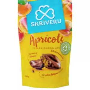 Chocolate Covered Apricots 110g Skrīveru saldumi — dried apricots in milk chocolate, 110 g