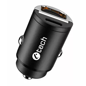 Car charger c-tech UCC-02 30W — 1x USB-C PD and 1x USB-A output
