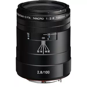 HD Pentax D-FA 100mm f/2.8 Macro ED AW lens, black