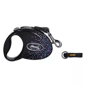Retractable dog leash Flexi Glam Splash Mystic S, 3 m, black